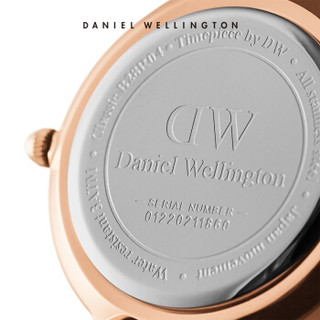 Daniel Wellington 丹尼尔惠灵顿 手表情侣丹尼尔惠灵顿手表情侣表对表- 黑皮黑盘金边男40mm+女28mm