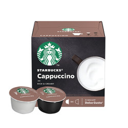 星巴克(Starbucks) 胶囊咖啡  卡布奇诺花式咖啡 120g（雀巢多趣酷思咖啡机适用） *4件
