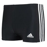 adidas 阿迪达斯 男士泳裤 男高弹舒适平角游泳装 速干不贴身抗氯专业训练游泳裤 黑白三条纹 XL(建议腰围88-94厘米) BQ0630 (黑白三条纹、XL、锦纶、分体)