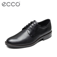 ECCO爱步英伦风正装鞋软面皮鞋透气平底男鞋 亨利635014 黑色63501401001 40