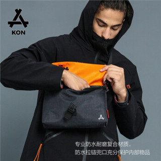 KON K17M-KV0037 男士单肩包 黑和橘红双面