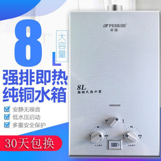 Peskoe 半球 jsq16-8L 6升燃气热水器 天然气