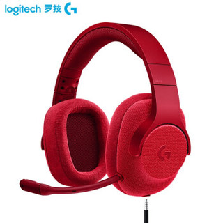 Logitech 罗技 游戏耳机 (红色、有线、3.5毫米音频接口)