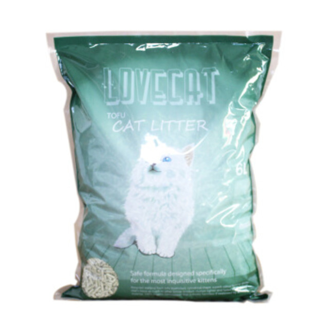 LOVECAT 爱宠爱猫 litter爱宠爱猫宠物豆腐猫砂 无尘除臭绿茶猫砂/豆腐砂猫沙6L