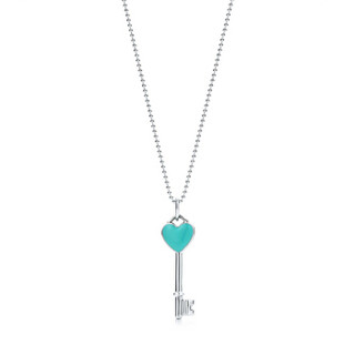 Tiffany&Co. 蒂芙尼 琺瑯面迷你心形钥匙吊坠项链  GRP02635
