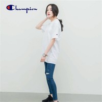 Champion  T425WH 纯白情侣款T恤