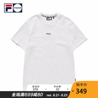 FILA FUSION 斐乐男子短袖T恤 2019秋季新款针织短袖衫男短T 白色-WT 175/96A/L