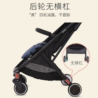elittile儿童手推车婴儿推车超轻便携高景观可坐可躺避震伞车折叠宝宝婴儿车 牛仔蓝