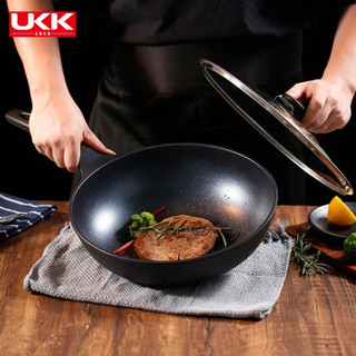 ukk wok-30 铝合金铸件不粘炒锅 30cm  