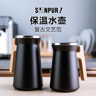 SHINPUR 象普 SH-RM100 大容量不锈钢家用开水壶1L 黑色