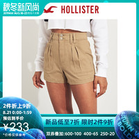 Hollister2019年夏季新品经典弹力高腰斜纹妈咪短裤 女 261608-1