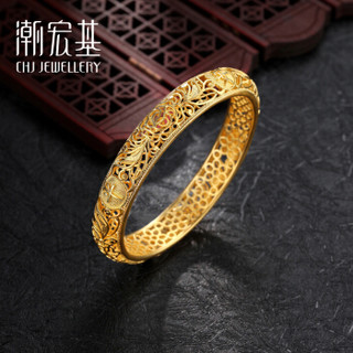 潮宏基 CHJ JEWELLERY 古法-花丝 足金黄金手镯女款 计价 SDG32800001 约42.55g