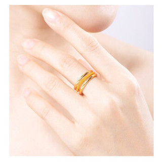 XIZHAO 喜兆 黄金戒指三生三世时尚光圈精品3D硬金多环情侣款男女三环对戒 情侣款3.2-3.3克（16号圈）