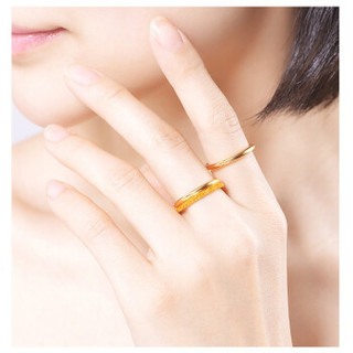 XIZHAO 喜兆 黄金戒指三生三世时尚光圈精品3D硬金多环情侣款男女三环对戒 情侣款3.2-3.3克（16号圈）
