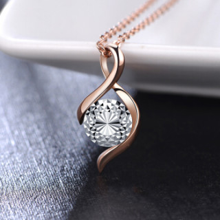 facaman 法卡曼 18k金项链女吊坠玫瑰金彩金白金车花工艺项链锁骨链子