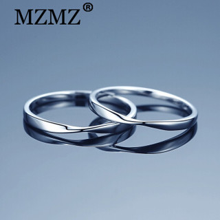 MZMZ 轻奢品牌莫比乌斯银情侣戒指镀铂金男女一对简约开口可调节玫瑰金对戒定情信物   金线莫比乌斯情侣戒指一对     MZ JZ467