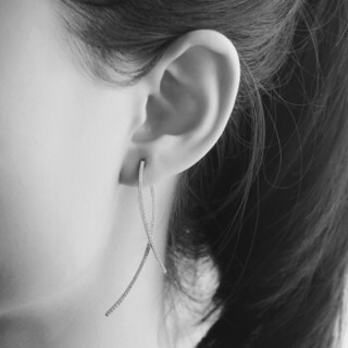 APM Monaco  AE9000OX 双曲线弧形耳钉女气质时尚耳环S925银耳坠个性饰品