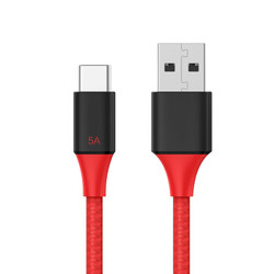 品胜（PISEN）Type-C编织数据线5A快充 USB-C充电线 1米红黑色 *3件