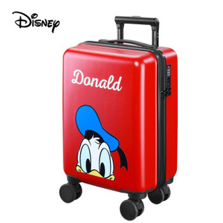 Disney 迪士尼儿童行李箱18英寸小学生拉杆箱 登机箱万向轮旅行箱红色唐老鸭