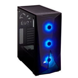 美商海盗船 (USCORSAIR) SPEC-DELTA RGB 黑色 中塔机箱 (钢化玻璃前面板/3颗RGB风扇/支持ATX主板)