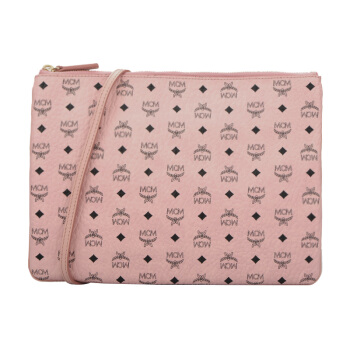 MCM Visetos Original系列 拉链女士斜挎包 MYZ8SVI20PZ001 粉色 中号