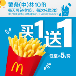 麦当劳 薯条(中) 5次券 *2件