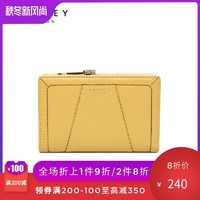 Radley英国女包2019新款牛皮酒红色中号拉链钱包15489