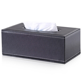 悦利 长方形纸巾盒 黑色平纹 A001