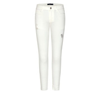 Semir 森马 女士破洞自然腰口袋直筒休闲裤 13-038270017 白色 25