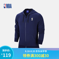 NBA 新款 时尚保暖经典NBALOGO纯色连帽夹克外套 男 图片色 XL