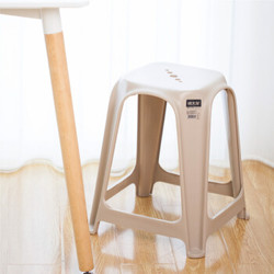 禧天龙Citylong 成人环保塑料凳子浴室椅凳43.3cm高加厚方凳浅咖啡 2074 *2件