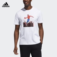 adidas 漫威合作款 DM SPIDERMAN 1 DX6983 男子短袖T恤
