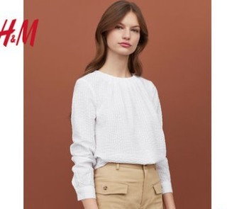 H&M HM0741862 女士休闲泡泡纱衬衫