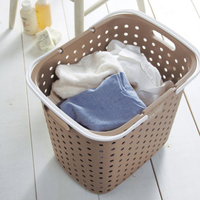 JEJ日本进口洗衣篮家用脏衣篮塑料收纳筐可移动可以放衣服的篮子