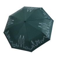 雨宝 烫金鹿久和版男女黑胶防紫外线三折叠晴雨伞