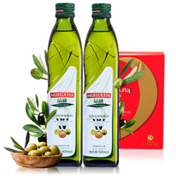 西班牙进口 品利 （MUELOLIVA） 特级初榨橄榄油年货礼盒 公司团购食用油750ml*2瓶