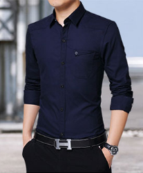 YUZHAOLIN 俞兆林 长袖衬衫 男士时尚商务简约纯色衬衫 A180-8006