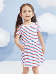 Gap 幼儿 休闲圆领系结衣袖基本款T恤式连衣裙