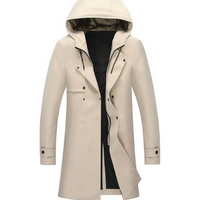 ROMON 罗蒙 风衣男连帽舒适修身商务休闲中长款外套男装 9JK941902