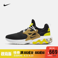 耐克 NIKE REACT PRESTO 男子运动鞋 AV2605 AV2605-001 41  黑/条纹黄/金属金/黑