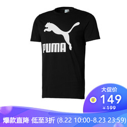 彪马PUMA 男子  休闲 T恤 CLASSICS   短袖 579405 01黑色L码