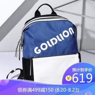 PLUS专享：金利来（Goldlion）男士双肩包 旅行大容量休闲学生书包电脑包 FC184056-181蓝色