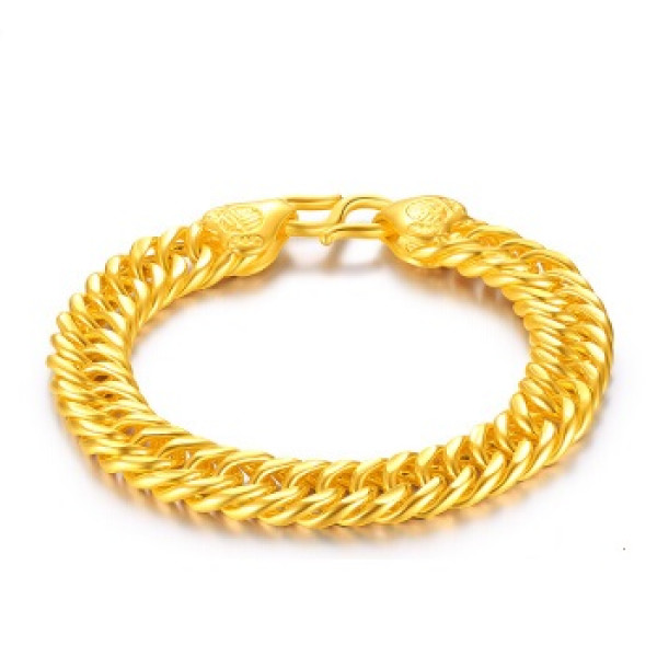 商品gold dragon 金龙珠宝 gs031d 男款黄金老板手链