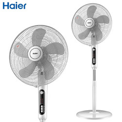 Haier/海尔  电风扇FSY4075A 遥控落地扇 四档可调定时 家用静音 节能摇头 台式立式 办公室学生宿舍风扇