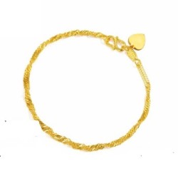Chow Sang Sang 周生生 09240b 侧身波浪足金手链 17cm 3.4g