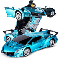 儿童玩具遥控汽车感应变形车遥控车玩具兰博基尼玩具男孩礼物模型玩具1:12 37cm充电版【砖石绿】