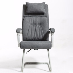 八九间弓形电脑椅可躺老板办公椅子人体工学靠背家用书房舒适 灰色-布艺