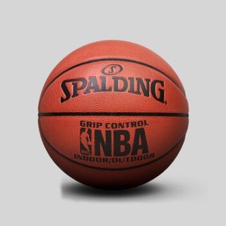 SPALDING 斯伯丁 NBA掌控比赛用球室内室外PU篮球7号球   七号球(标准)    74-604y (橘红色、7号)