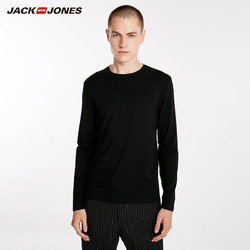 JackJones杰克琼斯夏季男棉质圆领家居服长袖T恤218202501