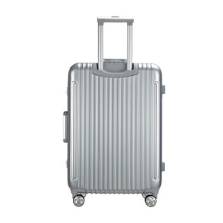 美旅铝框拉杆箱行李箱男万向轮旅行箱女大容量旅游箱包时尚商务密码箱子BH4 银色 24英寸